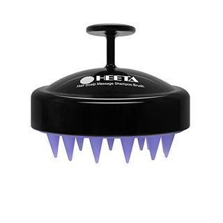 Heeta Scalp Massager Hair Growth, Scalp Scrubber With Soft Silicone Bristles for Hair Growth & Dandruff Removal, Hair Shampoo Brush for Scalp Exfoliator, Black